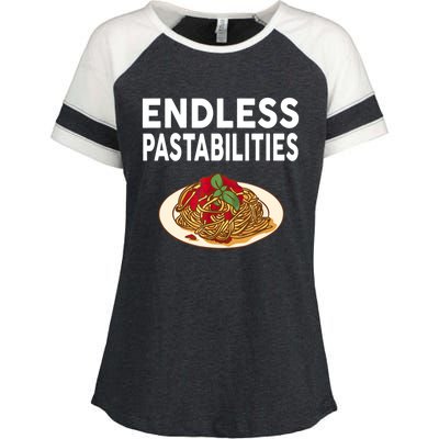 Endless Pastabilities Gifts Funny Pasta Spaghetti Enza Ladies Jersey Colorblock Tee