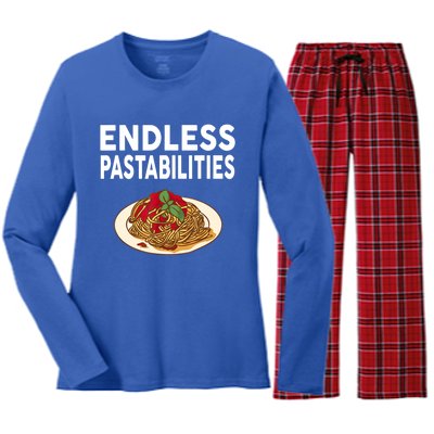 Endless Pastabilities Gifts Funny Pasta Spaghetti Women's Long Sleeve Flannel Pajama Set 