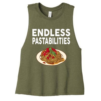 Endless Pastabilities Gifts Funny Pasta Spaghetti Women's Racerback Cropped Tank