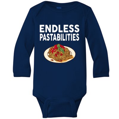 Endless Pastabilities Gifts Funny Pasta Spaghetti Baby Long Sleeve Bodysuit