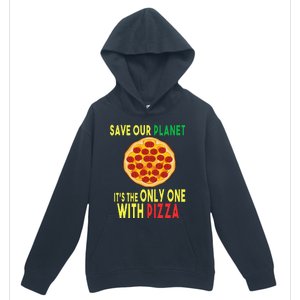 EarthDay Planet Gift Idea Save Planet One With Pizza Urban Pullover Hoodie