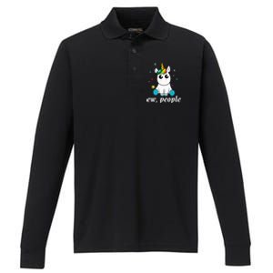 Eww People! Humour Unicorn Fantasy Gift Idea Cute Gift Performance Long Sleeve Polo