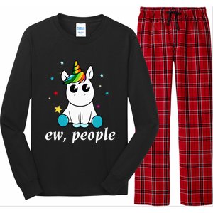 Eww People! Humour Unicorn Fantasy Gift Idea Cute Gift Long Sleeve Pajama Set