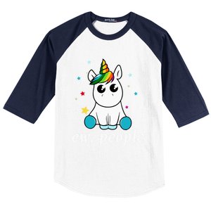 Eww People! Humour Unicorn Fantasy Gift Idea Cute Gift Baseball Sleeve Shirt