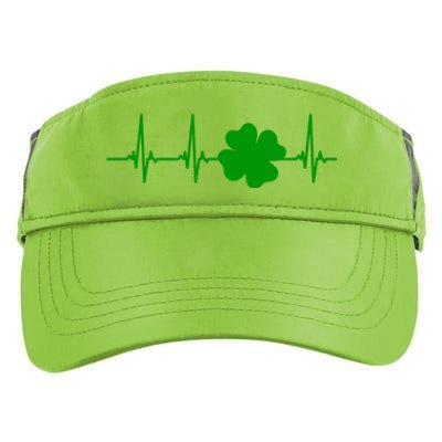 Ekg Pulse Heart Beat Shamrock For St Patricks Day Nurse Gift Adult Drive Performance Visor