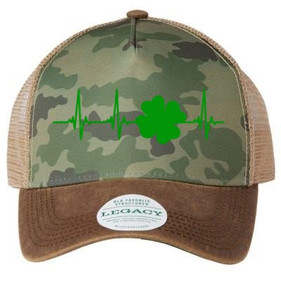 Ekg Pulse Heart Beat Shamrock For St Patricks Day Nurse Gift Legacy Tie Dye Trucker Hat