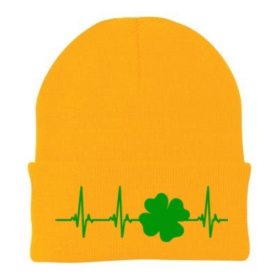 Ekg Pulse Heart Beat Shamrock For St Patricks Day Nurse Gift Knit Cap Winter Beanie