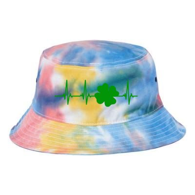 Ekg Pulse Heart Beat Shamrock For St Patricks Day Nurse Gift Tie Dye Newport Bucket Hat