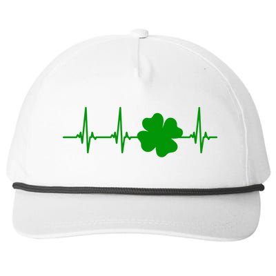 Ekg Pulse Heart Beat Shamrock For St Patricks Day Nurse Gift Snapback Five-Panel Rope Hat