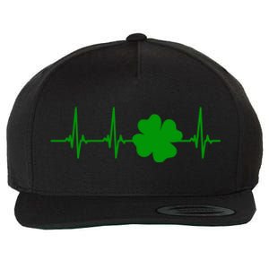 Ekg Pulse Heart Beat Shamrock For St Patricks Day Nurse Gift Wool Snapback Cap