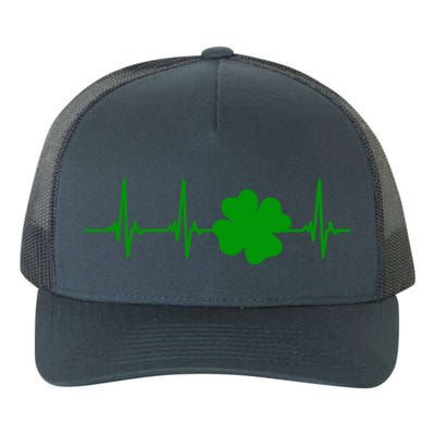 Ekg Pulse Heart Beat Shamrock For St Patricks Day Nurse Gift Yupoong Adult 5-Panel Trucker Hat