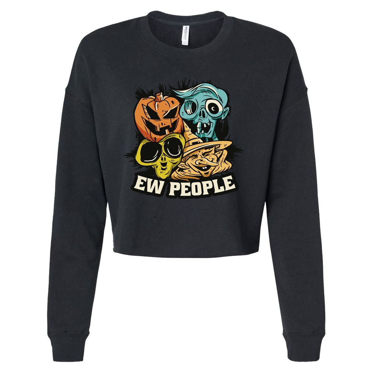 Ew People Halloween Cropped Pullover Crew
