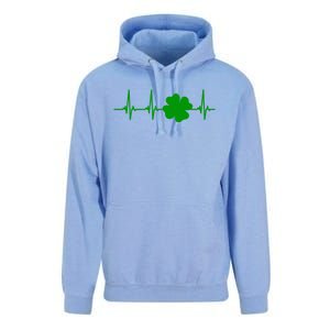 Ekg Pulse Heart Beat Shamrock For St Patricks Day Nurse Cool Gift Unisex Surf Hoodie