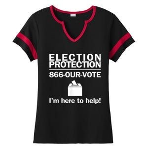 Election Protection IM Here To Help Vote Society Ladies Halftime Notch Neck Tee