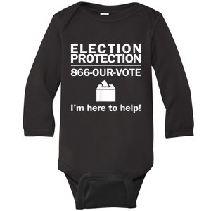 Election Protection IM Here To Help Vote Society Baby Long Sleeve Bodysuit