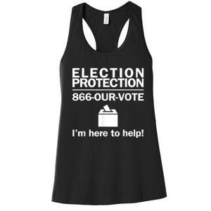 Election Protection IM Here To Help Vote Society Women's Racerback Tank