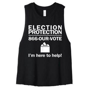 Election Protection IM Here To Help Vote Society Women's Racerback Cropped Tank