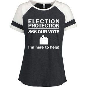 Election Protection IM Here To Help Vote Society Enza Ladies Jersey Colorblock Tee