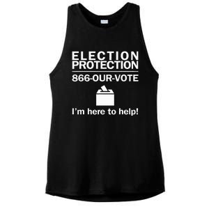 Election Protection IM Here To Help Vote Society Ladies PosiCharge Tri-Blend Wicking Tank