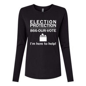 Election Protection IM Here To Help Vote Society Womens Cotton Relaxed Long Sleeve T-Shirt