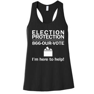 Election Protection IM Here To Help Vote Society Women's Racerback Tank