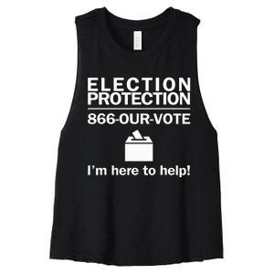 Election Protection IM Here To Help Vote Society Women's Racerback Cropped Tank