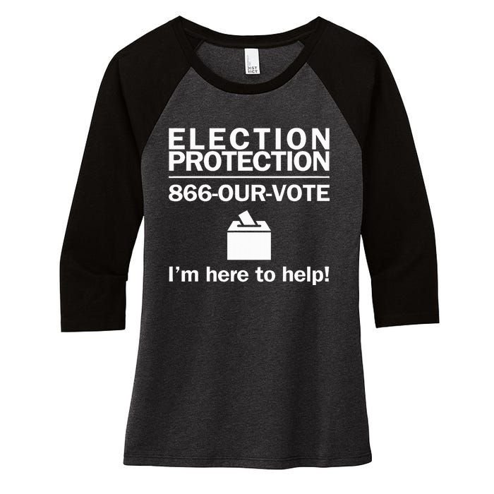 Election Protection IM Here To Help Vote Society Women's Tri-Blend 3/4-Sleeve Raglan Shirt