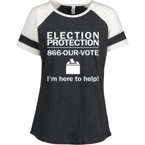 Election Protection IM Here To Help Vote Society Enza Ladies Jersey Colorblock Tee