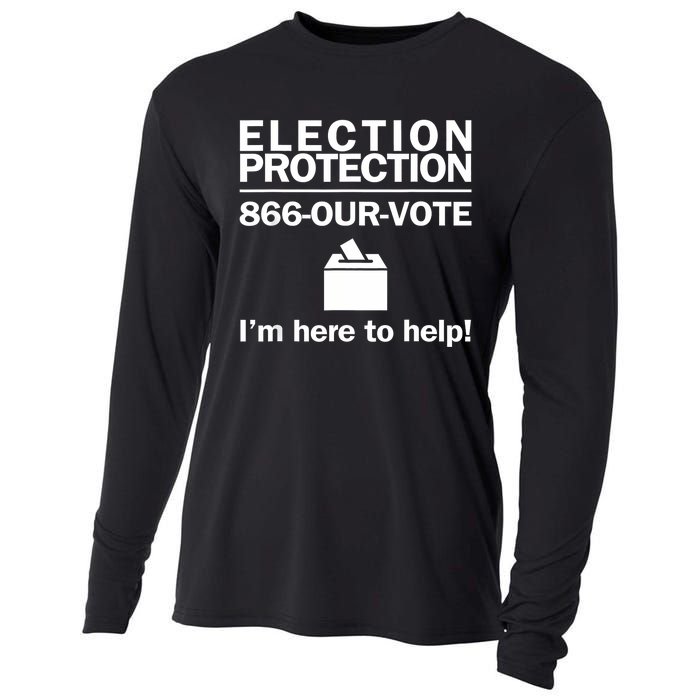 Election Protection IM Here To Help Vote Society Cooling Performance Long Sleeve Crew