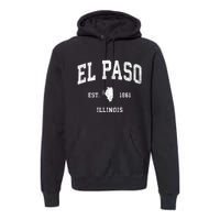 El Paso Illinois Il Vintage Athletic Sports Premium Hoodie