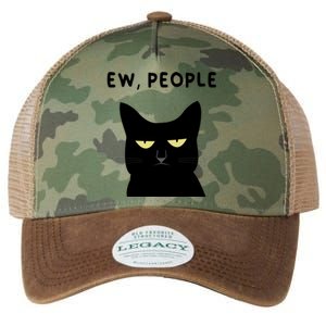 Ew People I Hate People Funny Black Cat Yellow Eyes Gift Legacy Tie Dye Trucker Hat