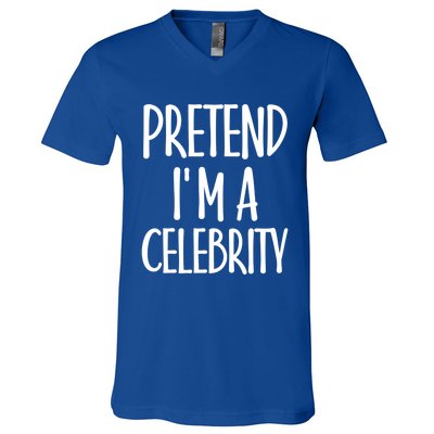 Easy Pretend I'm Celebrity Costume For Famous Halloween Cute Gift V-Neck T-Shirt