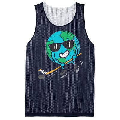 Earth Playing Ice Hockey Earth Day Sports Mesh Reversible Basketball Jersey Tank