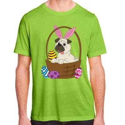 Easter Pug In Basket For Pug Lovers Adult ChromaSoft Performance T-Shirt