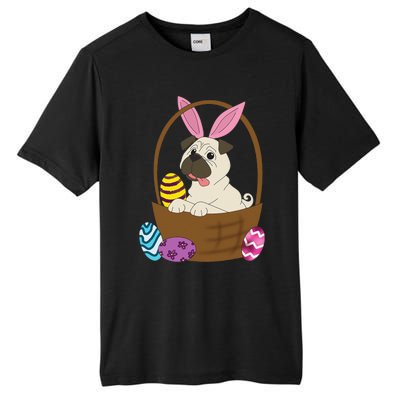 Easter Pug In Basket For Pug Lovers Tall Fusion ChromaSoft Performance T-Shirt