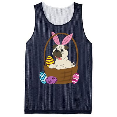 Easter Pug In Basket For Pug Lovers Mesh Reversible Basketball Jersey Tank