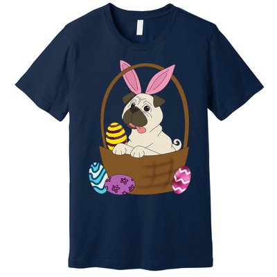 Easter Pug In Basket For Pug Lovers Premium T-Shirt