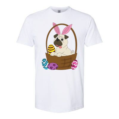 Easter Pug In Basket For Pug Lovers Softstyle® CVC T-Shirt