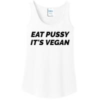 Eat Pussy It's Vegan Funny Adult Sex Joke Gift Idea Ladies Essential Tank