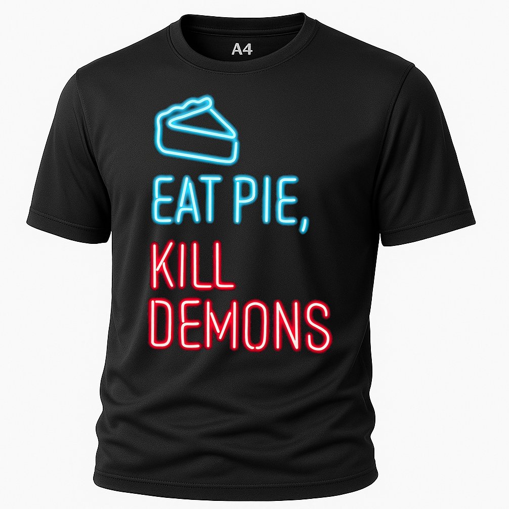 Eat Pie Kill Demons Supernatural Cooling Performance Crew T-Shirt