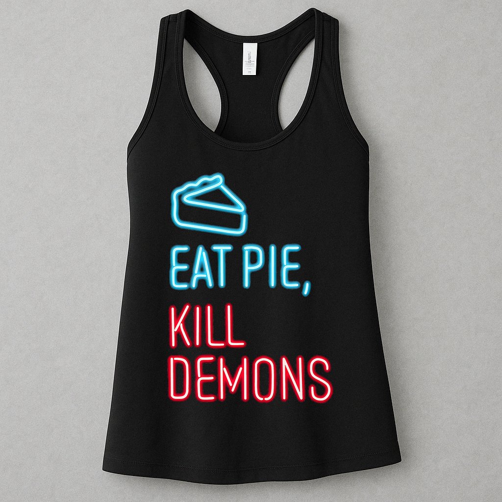 Eat Pie Kill Demons Supernatural Womens Tank Top