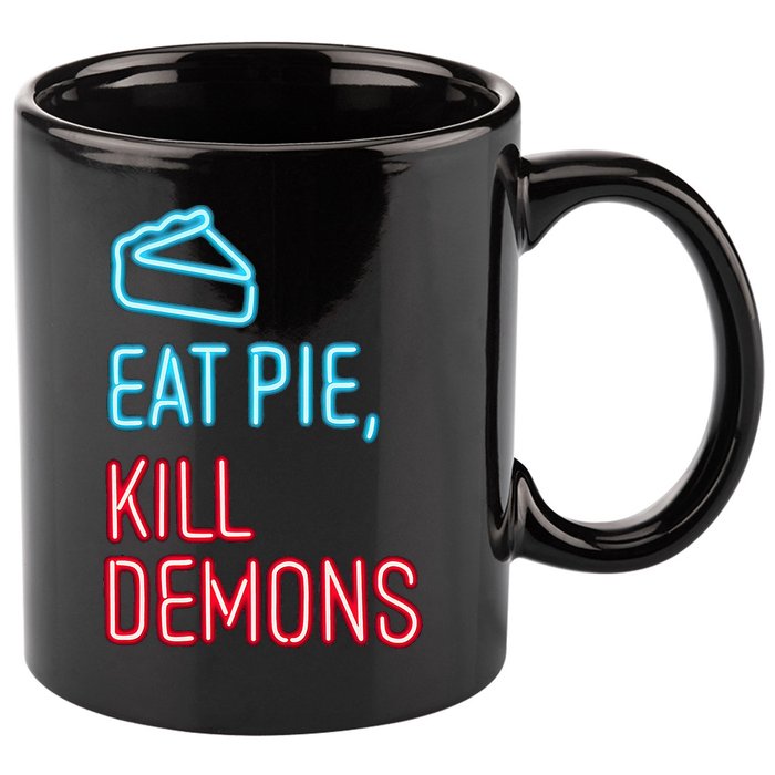Eat Pie Kill Demons Supernatural 11oz C Handle Ceramic Mug