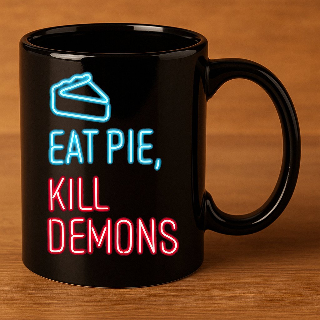 Eat Pie Kill Demons Supernatural 11oz C Handle Ceramic Mug