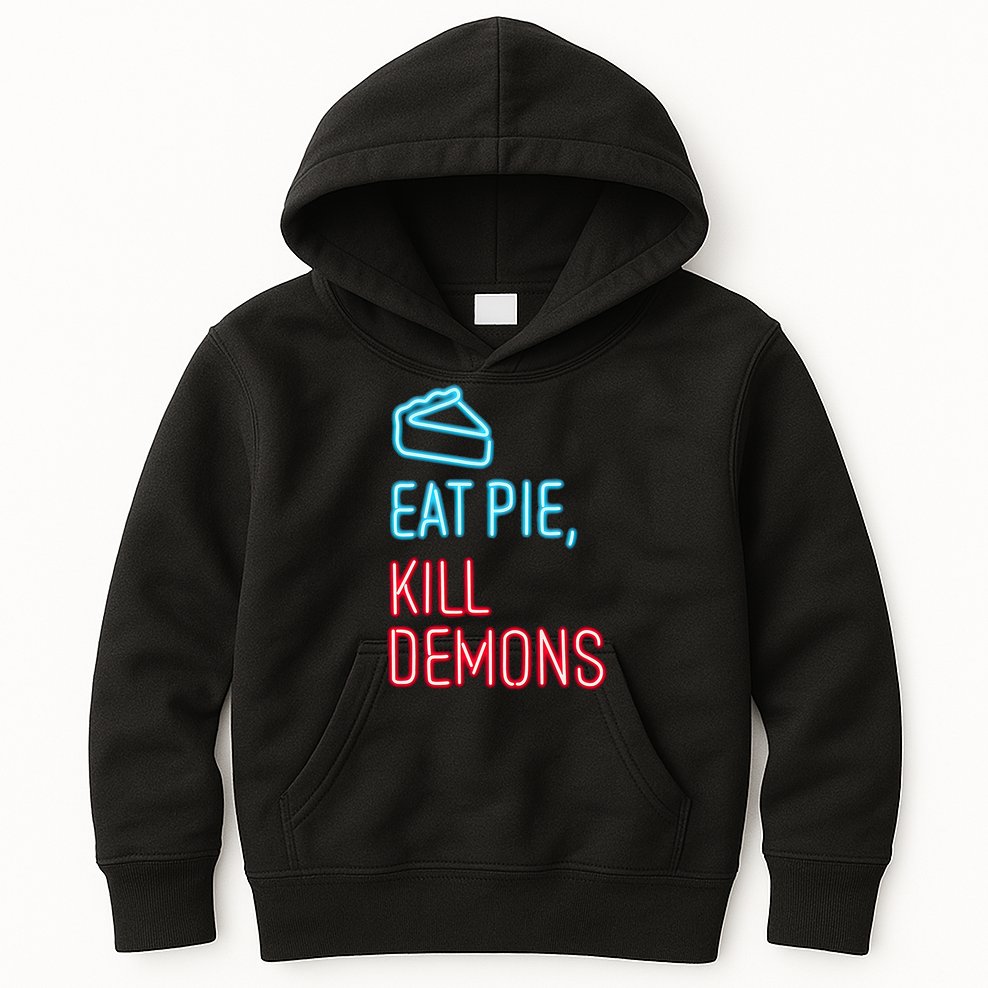 Eat Pie Kill Demons Supernatural Kids Hoodie
