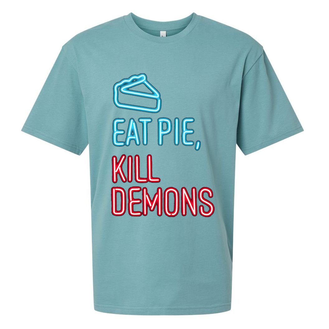 Eat Pie Kill Demons Supernatural Sueded Cloud Jersey T-Shirt