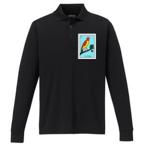 El Pajaro Lottery Card Gift The Bird Card Mexican Lottery Performance Long Sleeve Polo