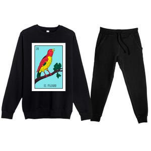 El Pajaro Lottery Card Gift The Bird Card Mexican Lottery Premium Crewneck Sweatsuit Set