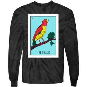 El Pajaro Lottery Card Gift The Bird Card Mexican Lottery Tie-Dye Long Sleeve Shirt