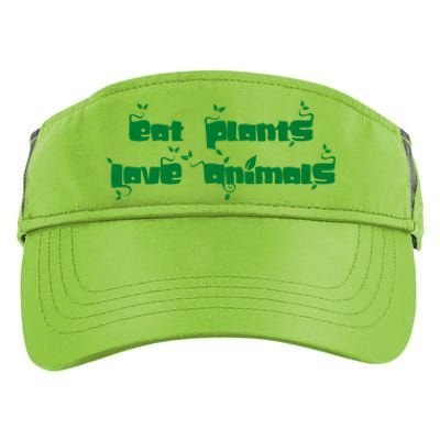 Eat Plants Love Animals Vegan Funny Gift Tops Cute Gift Adult Drive Performance Visor