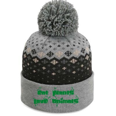 Eat Plants Love Animals Vegan Funny Gift Tops Cute Gift The Baniff Cuffed Pom Beanie